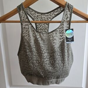 NEW! PINK Victoria's Secret Gray Leopard Sports Bra